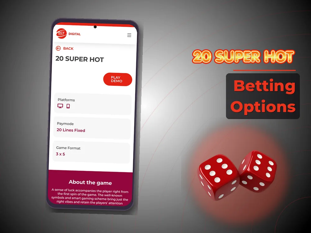 20 Super hot - Betting Options